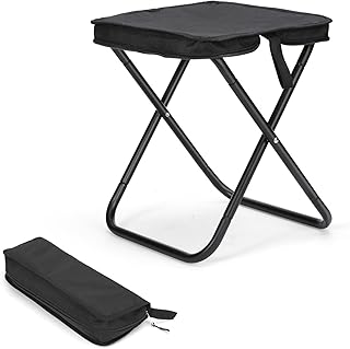 Camping Stool, Portable Folding Stool, Aluminum Ultralight Backpacking Stool Suitable for Outdoor Gardening and Beach Hiking Fishing (Black, 13.5 High) product image