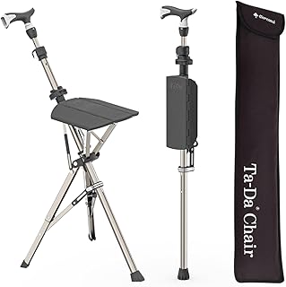 Ta-Da Chair Series 1 Pro, Portable Trekking Hiking Pole, Folding Walking Stick with Seat, Walking Cane with Chair, Foldable Chair, Lightweight Aluminum, Easy Carry and Storage, Anti-Slip product image