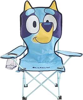 Bluey Kids Folding Camp Chair, Portable Outdoor/Indoor Chair with Carry Bag, Cup Holder, High Back, Lightweight & Durable for Ages 3+ product image