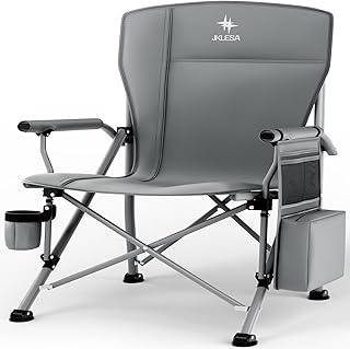 XL Premium Camping Chair - 400lb Capacity, Oversized 23.7" Wide Seat, Heavy Duty 600D Oxford Fabric, Padded Camping Chair Portable for Outdoor, Beach, Tailgate Parties Solid Slate product image