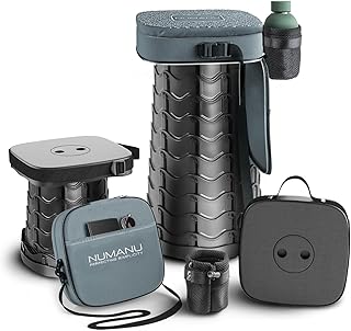 NUMANU 2026 Upgraded Collapsible Stool & 3IN1 Cushioned Carry Bag, Max 620lbs, 18" Height Adjustable Portable Stool Retractable Telescoping Seat, Foldable Camping Stool for Adults or Footrest (Square) product image