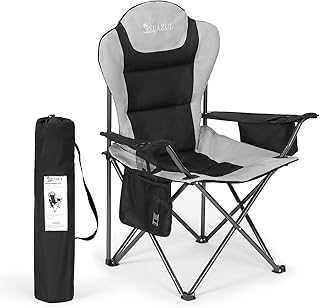 Seazul Camping Chairs for Adults, Camp Chair, Folding Chairs for Outside, Support 380 LBS, Portable Travel Lawn Outdoor Camping Chairs with Cup Holder & Cooler Bag, Sports Chairs for Baseball, Soccer product image