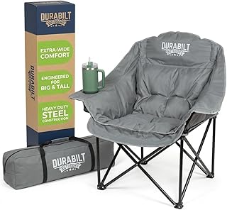 Oversized XL Heavy Duty Chair – Wide Folding Camp Chair for Adults, Portable for Sports, Baseball, Camping, Outdoor Adventures, 400lbs Support, Comfortable Padding & Head Rest, Cup Holder product image