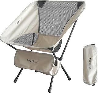 ONEFOREST Camping Chair, Foldable Portable Backpacking Chair for Beach Camp Hiking Outdoor Sport, Beige product image
