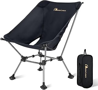 MOON LENCE Camping Chair Plus, Upgraded Comfort & Size, Still Compact and Lightweight, Folding Portable Chair for Backpacking & Hiking, 400Lbs Capacity, Gen 3 Plus (Black) product image