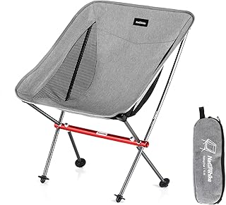 Naturehike Camping Chair, Foldable with Storage Bag, Outdoor Portable Chair for Adults, Lightweight, Supports 330lbs, Backpacking Chair for Fishing, Hiking, Beach, Lawn (Grey-1/M, Medium) product image