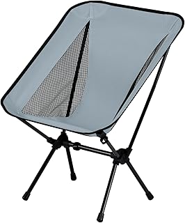 Lightweight Portable Essential Compact Camping Chair,Sturdy with X-Frame,120kg Capacity,Foldable with Carry Bag,Quick Setup for Outdoor,Hiking,Beach,Backpacking (Glacier Gray) product image