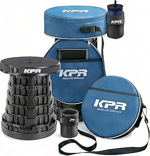 2026 Upgraded Collapsible Stool & 3IN1 Cushioned Carry Bag, Portable Telescopic Camping Chair, Adjustable Height Folding Step Stool Retractable Seat or Footrest for Outdoors & Indoor, Max 620lbs product image