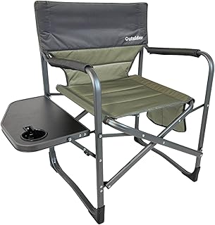 OUTSIDER Portable Directors Camping Chair, Lightweight Folding Aluminum Outdoor Chair with Side Table and Storage Pouch for Camping, Lawn, Sports and Fishing, Heavy Duty Supports 350lbs product image