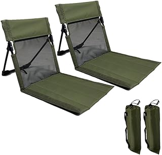 2 Pack Foldable Camping Chairs with Mesh Backrest,Ultra-Light Portable Beach Chairs with Carry Bag for Sunbathing Swimming Poolside Picnic Lawn Road Trips (Green) product image