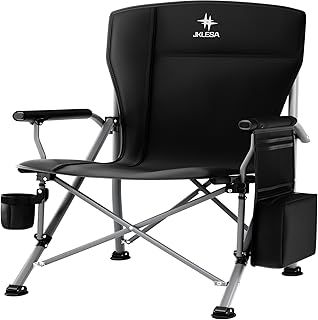 XL Premium Camping Chair - 400lb Capacity, Oversized 23.7" Wide Seat, Heavy Duty 600D Oxford Fabric, Padded Camping Chair Portable for Outdoor, Beach, Tailgate Parties Onyx Black product image