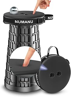 NUMANU 2026 Upgraded Padded Collapsible Stool, Max 620lbs 2.5"-18" H Adjustable Portable Folding Stool for Adults, Retractable Foldable Telescopic Seat Camping Chair or Footrest product image