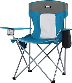 Camping Folding Chair Outdoor Lawn Portable Lightweight Camp Folding Chairs for Adult Outside with Cup Holder, Cooler Pouch & Side Pocket for Camping, Beach, Fishing, Sports or Tailgating Events, Blue product image