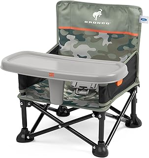 Bright Starts Ford Bronco Pop 'N Sit Portable Booster Chair, Floor Seat, Indoor/Outdoor Use, Compact Fold, Camo Print, 6 Mos - 3 Yrs product image