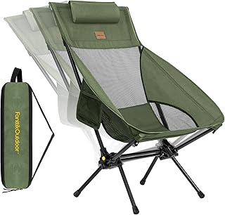 FanttikOutdoor Zeta L8 Max Camping Chair, Portable & Lightweight, Multi-Angle Adjustable, Supports up to 250 lbs, Comfort-Driven Design, High Strength Camping Chair for Travel, Hiking, Fishing, Green product image