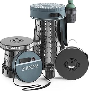 NUMANU 2026 Upgraded XXL Collapsible Stool & 3IN1 Cushioned Carry Bag, 2.7"-19.7" Height Adjustable, Max 1,000lbs Portable Retractable Telescoping Seat, Foldable Camping Stool for Adults (XXL Round) product image