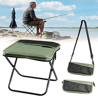 Abnaok 2026 Upgraded Portable Ultralight Collapsible Stool,Camping Chair Max 270lbs,Handbag Style Pocket Foldable Stool for Camping Travel Fishing Hiking and Outdoor Activities product image