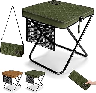 LiKiLiKi Extra Large Foldable Backpack Stool, Heavy Duty Thickened Collapsible Portable Pocket Chair, Compact Pocket Size Travel Seat for Hiking, Fishing, Picnic and Outdoor Activities (Green) product image