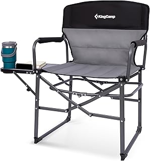 KingCamp Oversized Camping Directors Chair with Side Table, Compact Design Heavy Duty 440lbs, Folding Portable Padded Camp Chairs with Extra Wide Seat & Anti-Sag Fabric for Outdoor Fishing Sports Lawn product image