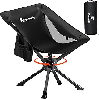 Folding Camping Chairs Lightweight & Portable, No Assembly, 360° Swivel Camping Chair for Adults, Compact Outdoor Chairs for Beach, Lawn, Travel, Backpacking, Hiking, Fishing product image