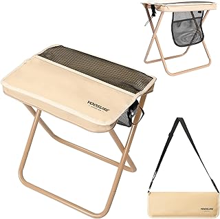 16" Extra Tall XL Portable Chair for Adults, Collapsible Purse Chair Heavy Duty Camp Seat with 3 Storage Pockets for Fishing Hiking Gardening, Lightweight Travel Purse Stool product image