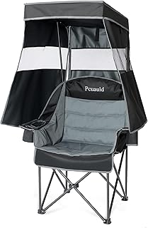 Camping Chair with Canopy Shade Heavy Duty Folding Chair with Umbrella Cup Holder Oversized Beach Chairs with Canopy for Adults Portable Padded Outdoor Lawn Chair for Sports Events Fishing, 500LBS product image