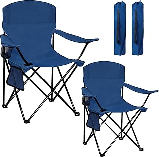Camping Chair 2 Pack Portable Folding Chair, Supports 300lbs, Lightweight Stable Outdoor Chair for Camping Hiking Fishing Beach Travel Picnic, Compact Collapsible Camping Seat, Midnight Blue product image