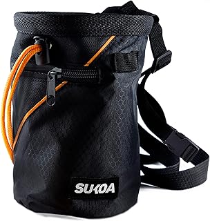 Chalk Bag for Rock Climbing - Rock Climbing Gifts Gear Accessories - Quick-Clip Belt, Large Zippered Pockets & Brush Holder - Weight Lifting, Gym, Bouldering, Disc Golf, Wall, Rock Climbing Chalk Bag product image