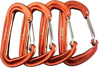 L-Rover Carabiner,12KN Lightweight Heavy Duty Carabiner Clips,Aluminium Wiregate Caribeaners for Hammocks,Camping, Key Chains, Outdoor and Gym etc,Hiking & Utility product image