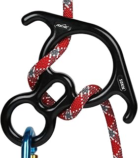 50KN Rescue Figure, 8 Descender Large Bent-Ear Belaying and Rappelling Gear Belay Device Climbing for Rock Climbing Peak Rescue 7075 Aluminum Alloy product image