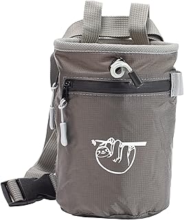 Chalk Bag for Rock Climbing, Climbing Chalk Bag for Bouldering with 2 Large Zipper Storage Pockets, Premium Gym Chalk Bag for Weightlifting, Great Gift and Rock Climbing Gear product image