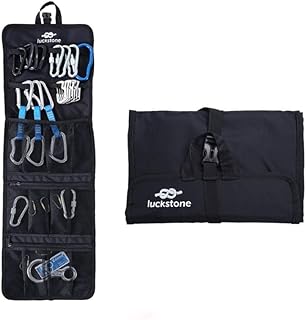 Mollytek Rock Climbing Gear Storage Bag Foldable Waterproof Roll Up D-Ring Climbing Quickdraw Hanging Tool Equipment Gear Carabiner Organizer Collection Bag Carry Pouch 420D Oxford Cloth product image