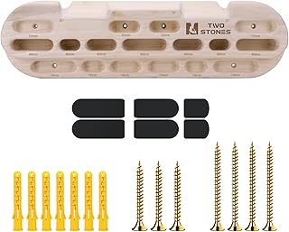 TWO STONES Climbing Hangboard Rock Climbing Training as Climbing Fingerboard with Jugs, Slopes and Edges, Pockets as Door Mounted Training Station Rock Climbing Pull Up Bar product image