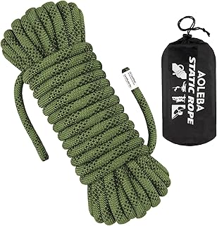 AOLEBA 10.5 mm Static Climbing Rope 10M(32ft) 20M(64ft) 30M(96ft) 50M(160ft) 70M(230ft) Outdoor Rock Climbing Rope, Escape Rope Ice Climbing Equipment Fire Rescue Parachute Rope product image