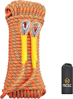 Nice C Climbing Rope, Rescue Rope, Construction Rope, Rock Climbing Rope, Static 10mm 32ft/64ft/96ft/160ft/230ft/500ft/985ft/1000ft with Carry Bag (Orange, 30M(96ft)) product image