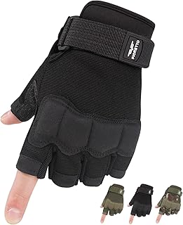 FIORETTO Fingerless Gloves, Half Finger Gloves for Driving, Cycling, Shooting, Hunting, Motorcycle, Climbing, Outdoor Work 215801 product image