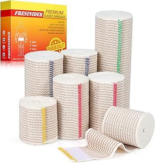 FRESINIDER Premium Elastic Bandage Wrap (7pack) Self Adhesive Cotton Latex Free Compression Bandage Wrap with Touch Closure at Both Ends, Support & First Aid for Sports, Medical, and Injury Recovery product image