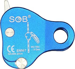 SOB Climbing Fall Protection Belay Device Ascender Protect Aluminum Magnesium Alloy Climbing Ascent Rope Grip Clamp for Mountaineering Rock Climbing Downhill Operations and Rescue product image