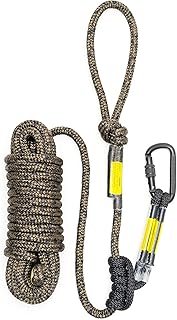 Hunting Safety Linemans Rope 30ft with Prusik Knot and Single Carabiner for Hunter Climbing Tree Stand Hanging Ladder Stand or Bow Lifeline,Fall Protection When Hunting on Stands product image