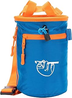 Chalk Bag for Rock Climbing, Climbing Chalk Bag for Bouldering with 2 Large Zipper Storage Pockets, Premium Gym Chalk Bag for Weightlifting, Great Gift and Rock Climbing Gear product image