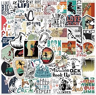54 PCS Rock Climbing Stickers,Outdoor Extreme Sports Stickers for Water Bottles, Laptops, Suitcases,Skateboards,Car,Perfect Gifts for Climber,Adults,Teens and Kids product image