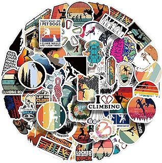 60 PCS Climbing Stickers,Outdoor Extreme Sports Rock Climbing Stickers for Water Bottles, Laptops, Suitcases,Skateboards,Car,Perfect Gifts for Climber,Adults,Teens and Kids product image