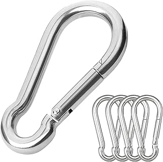 CAIDMOS 5PCS 3.15in Large Carabiner Clip, Stainless Steel Carabiner Heavy Duty, Spring Snap Hook, Locking Climbing Caribiners Clips for Gym, Plant Hanging, Outdoor Camping, Hiking. 600 lbs product image