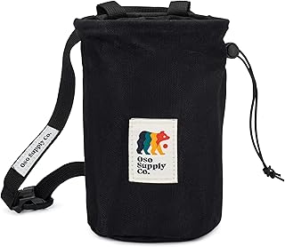 Waxed Canvas Chalk Bag for Rock Climbing, Bouldering Chalk Bucket with Belt, Waterproof, Zippered Pocket - Perfect Rock Climbing Gear, Equipment for Indoor/Outdoors product image