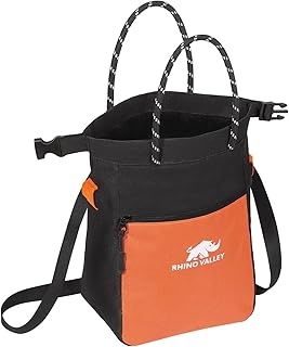 Rhino Valley Chalk Bag for Rock Climbing, No Leak Magnetic Climbing Chalk Bag with Handle, Climbing Chalk Bucket Gear with Adjustable Belt Zipper Pockets for Cross Fit, Weight Lifting product image