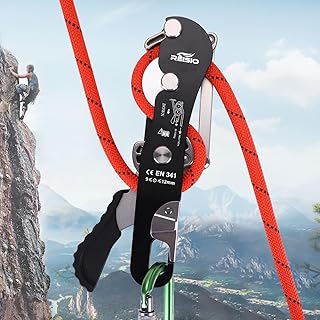 Climbing Stop Descender for 10.5-11mm,Self-Braking Self Locking Belay Device Rescue Equipment Hand Controls with Mountain Climbing Cave Rappelling Aerial Work Rescue Activities product image