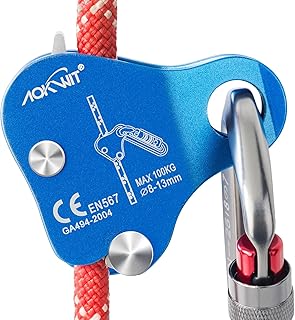Climbing Ascender Rope Grab Fall Protection Belay Device Tree Climbing Gear Rappelling Equipment Rope Ascender for Rock Climbing Mountaineering Arborist Caving Rescue Aerial Work 8-12mm Ropes product image