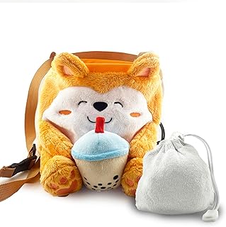 Rock Climbing Chalk Bag + Refillable Ball – Boba Dog Plush Animal Bag product image