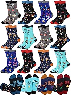 12 Pairs Funny Rock Climbing Stocking Bulk Cool Sports Christmas Gifts for Cotton Men Women Novelty Breathable Climbers Crew Sock for Sport Climbing Lovers product image