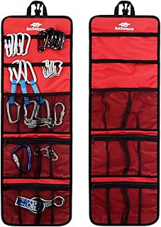 SATINIOR 2 Pack Climbing Quickdraw Hanging Storage Bag, Carabiner Hook Gear Equipment Parts Collections, Foldable Binding Gear Storage Bag, Small Tool Organizer Pouch, Suit for Rock Climbing Ice Climb product image
